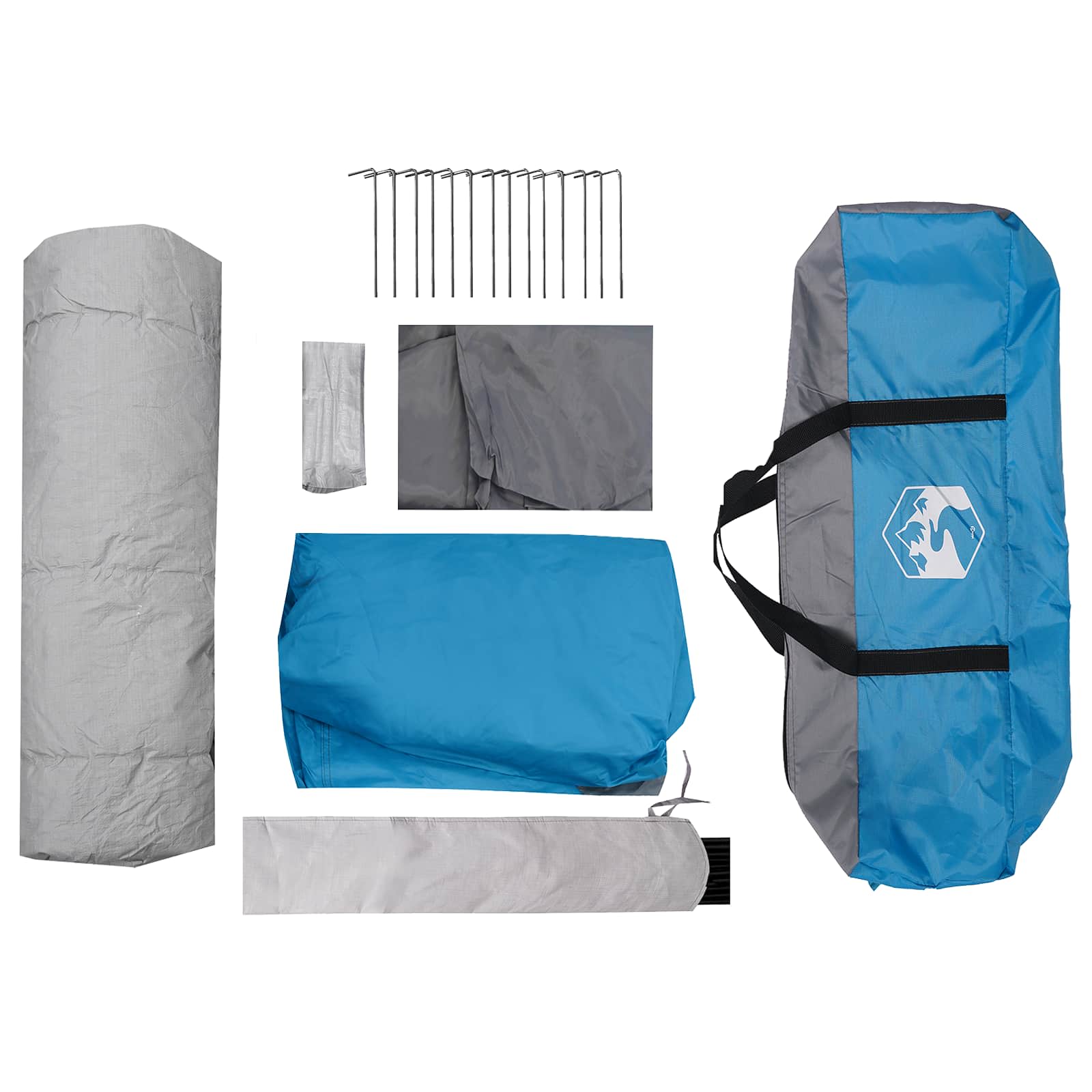 Sofort Zelt 10 Personen Blau 185T Polyester mit PU-Beschichtung