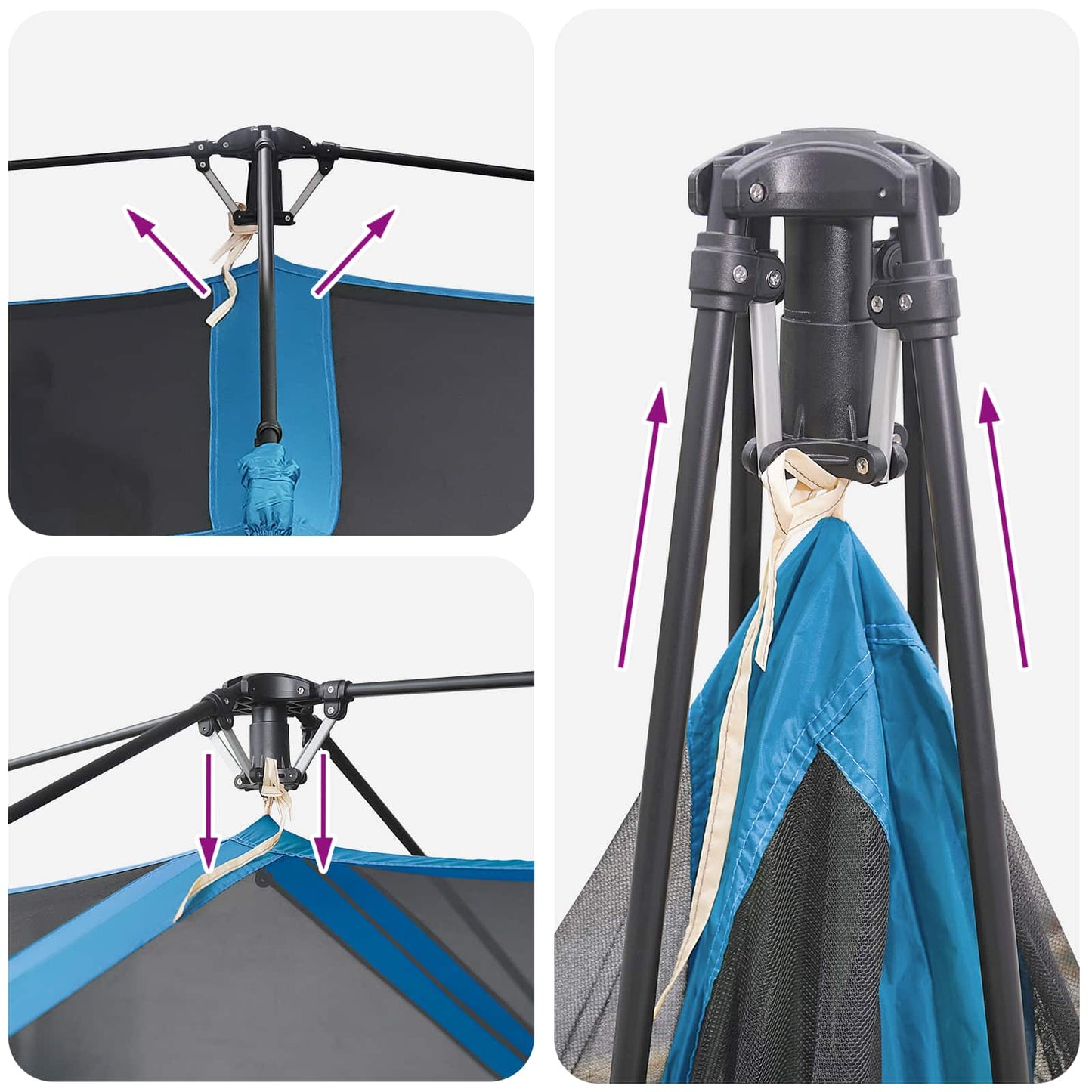 Sofort Zelt 10 Personen Blau 185T Polyester mit PU-Beschichtung
