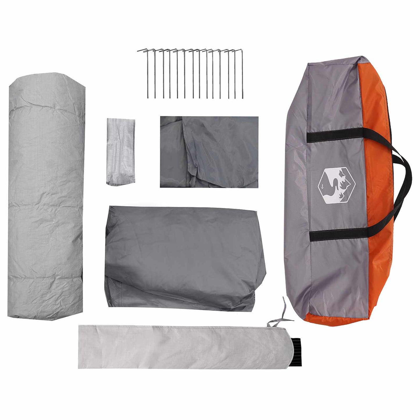 Sofort Zelt 10 Personen Grau und Orange