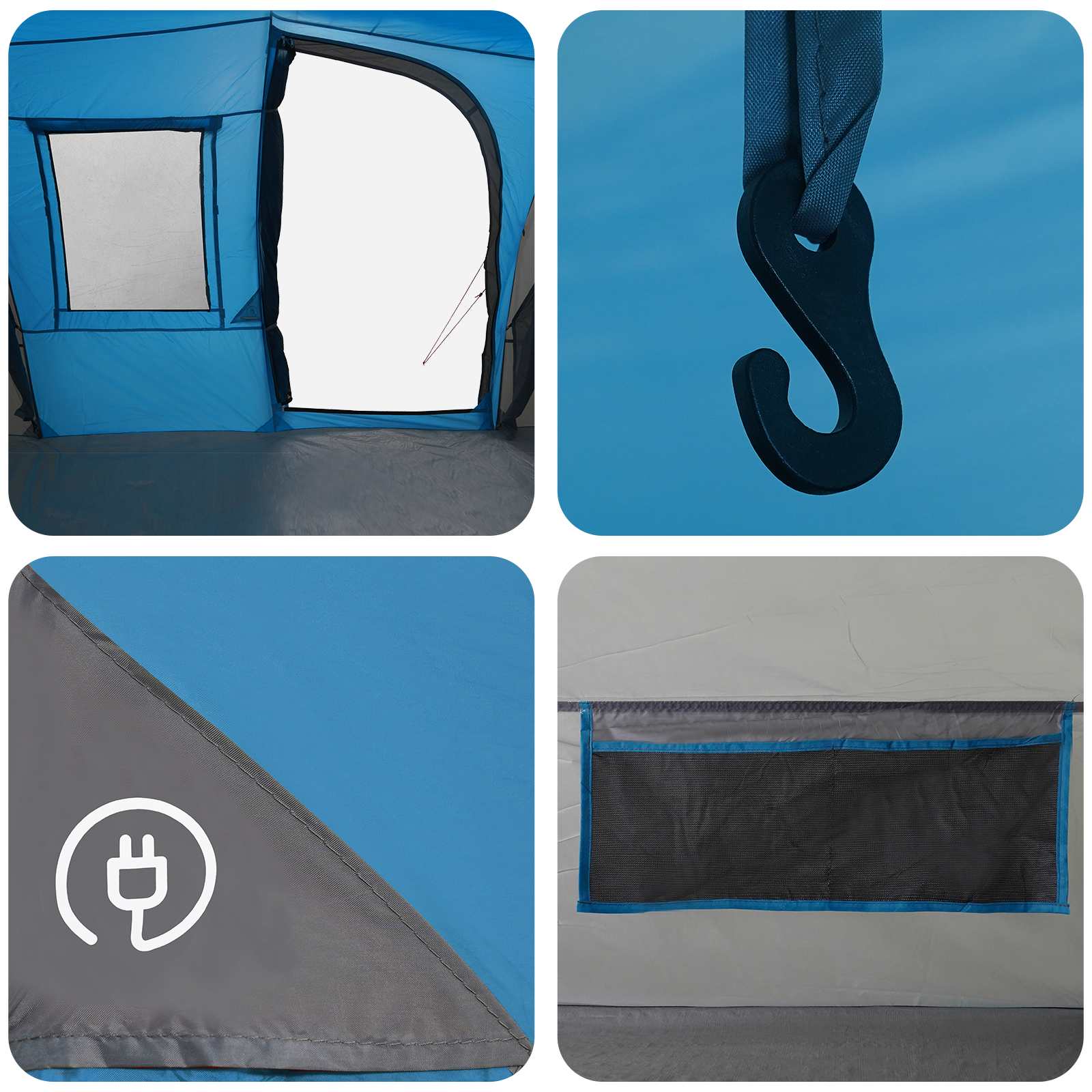 Sofort Zelt 524 x 232 x 192 cm Blau
