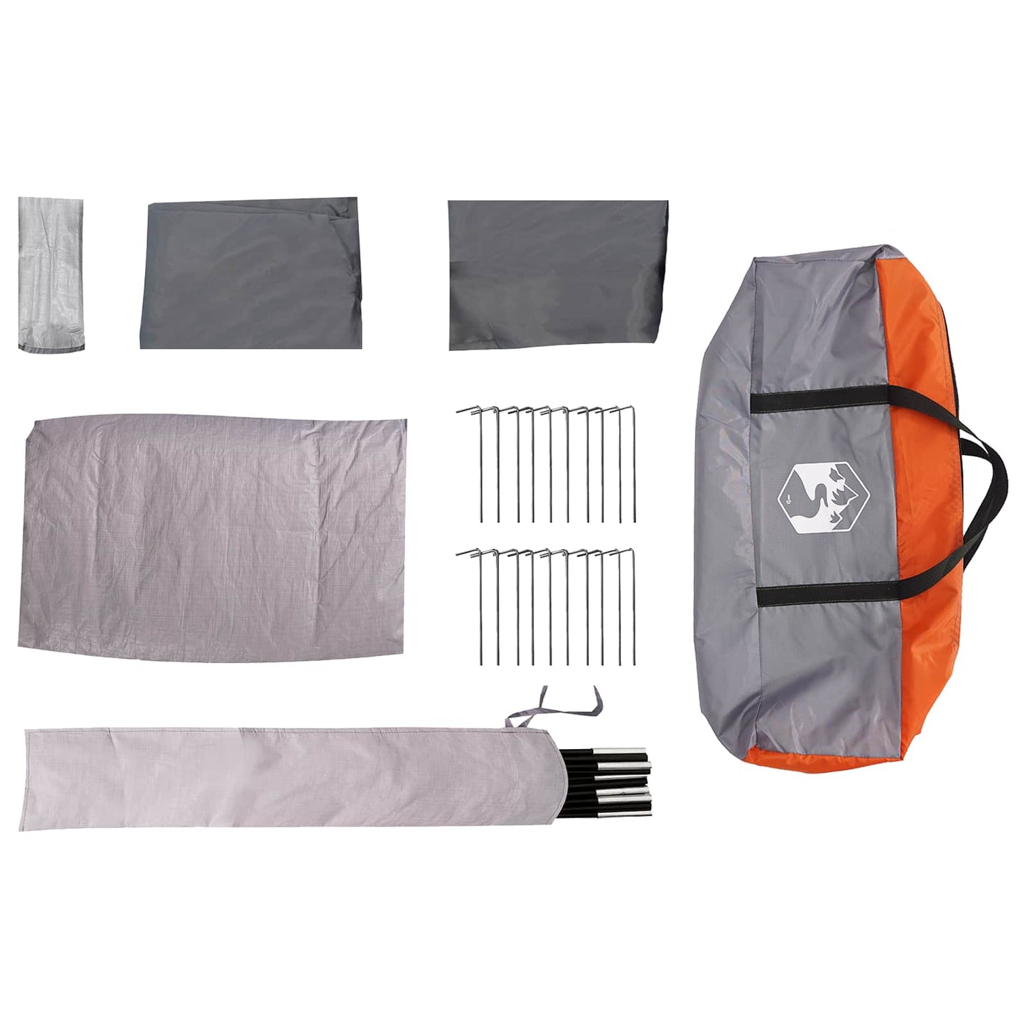 Sofort Zelt 524 x 232 x 192 cm Grau und Orange