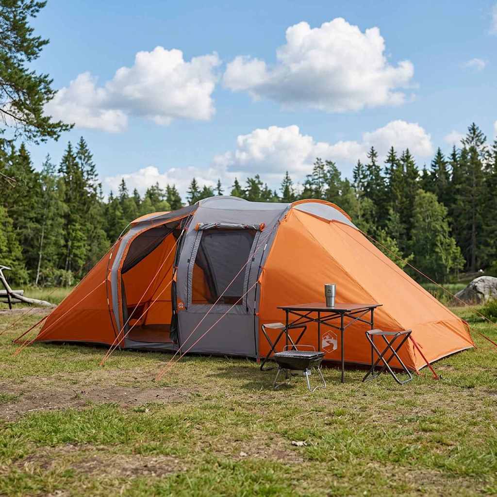 Sofort Zelt 524 x 232 x 192 cm Grau und Orange