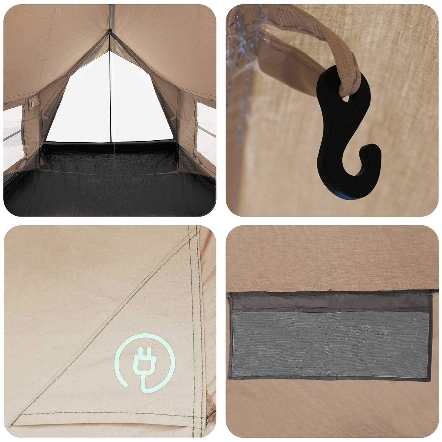 Hütten-Zelt Creme 340 x 246 x 210 cm Polybaumwolle