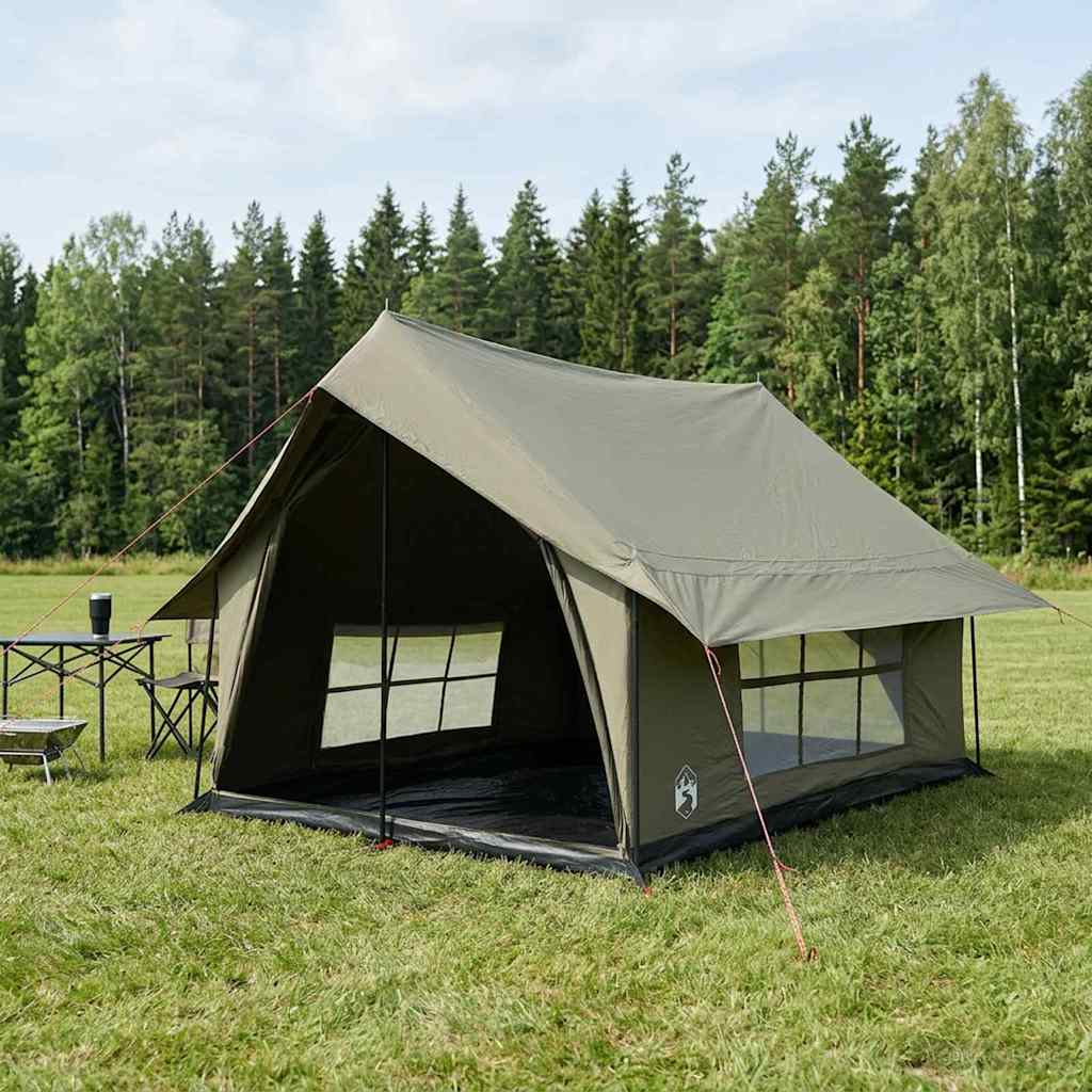 Hütten-Zelt Olivegrün 340 x 246 x 210 cm Polybaumwolle