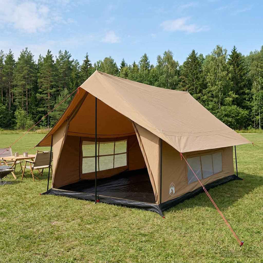 Hütten-Zelt Braun 340 x 246 x 210 cm Polybaumwolle