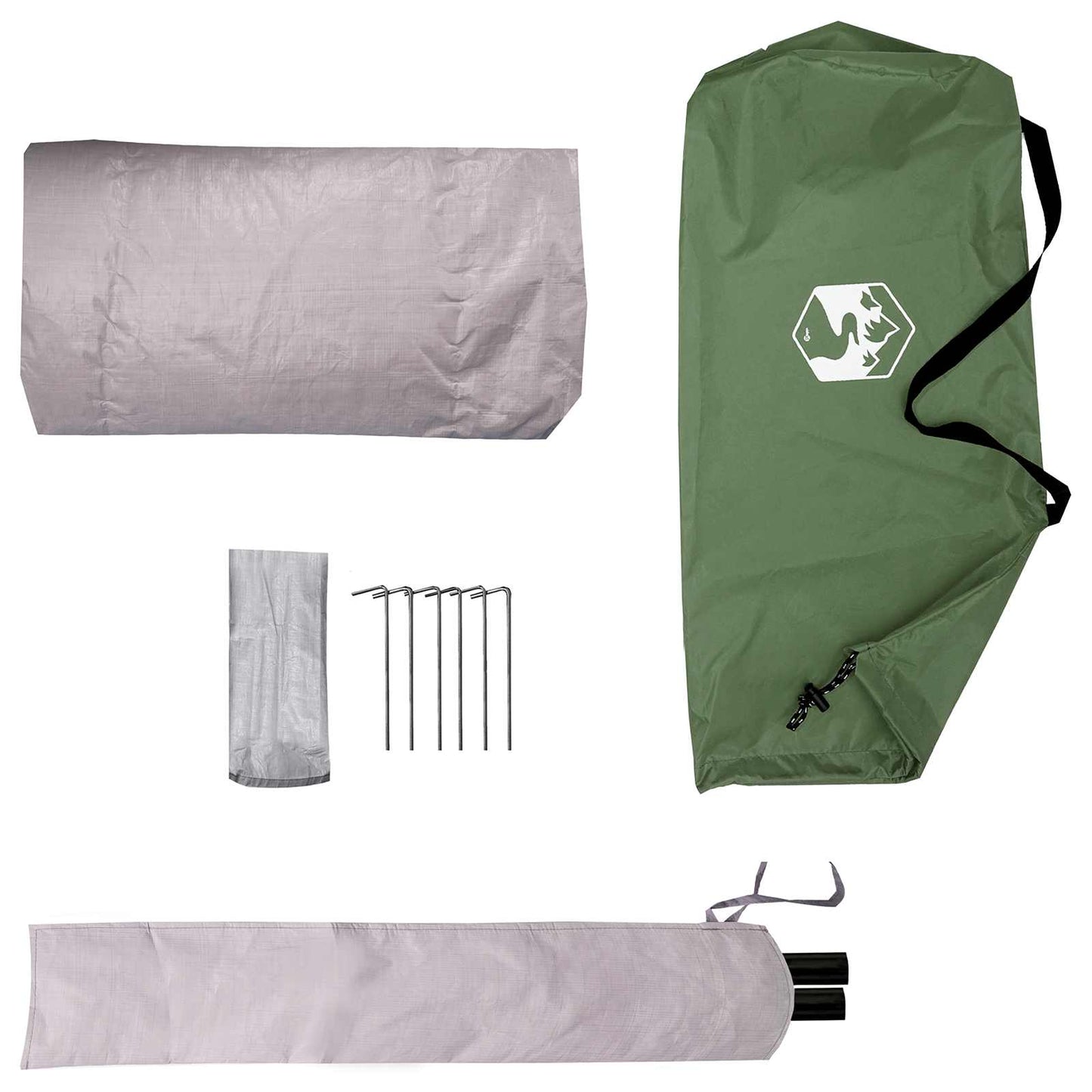 Trekkingzelt 4 Personen Grün 185T Polyester mit PU-Beschichtung