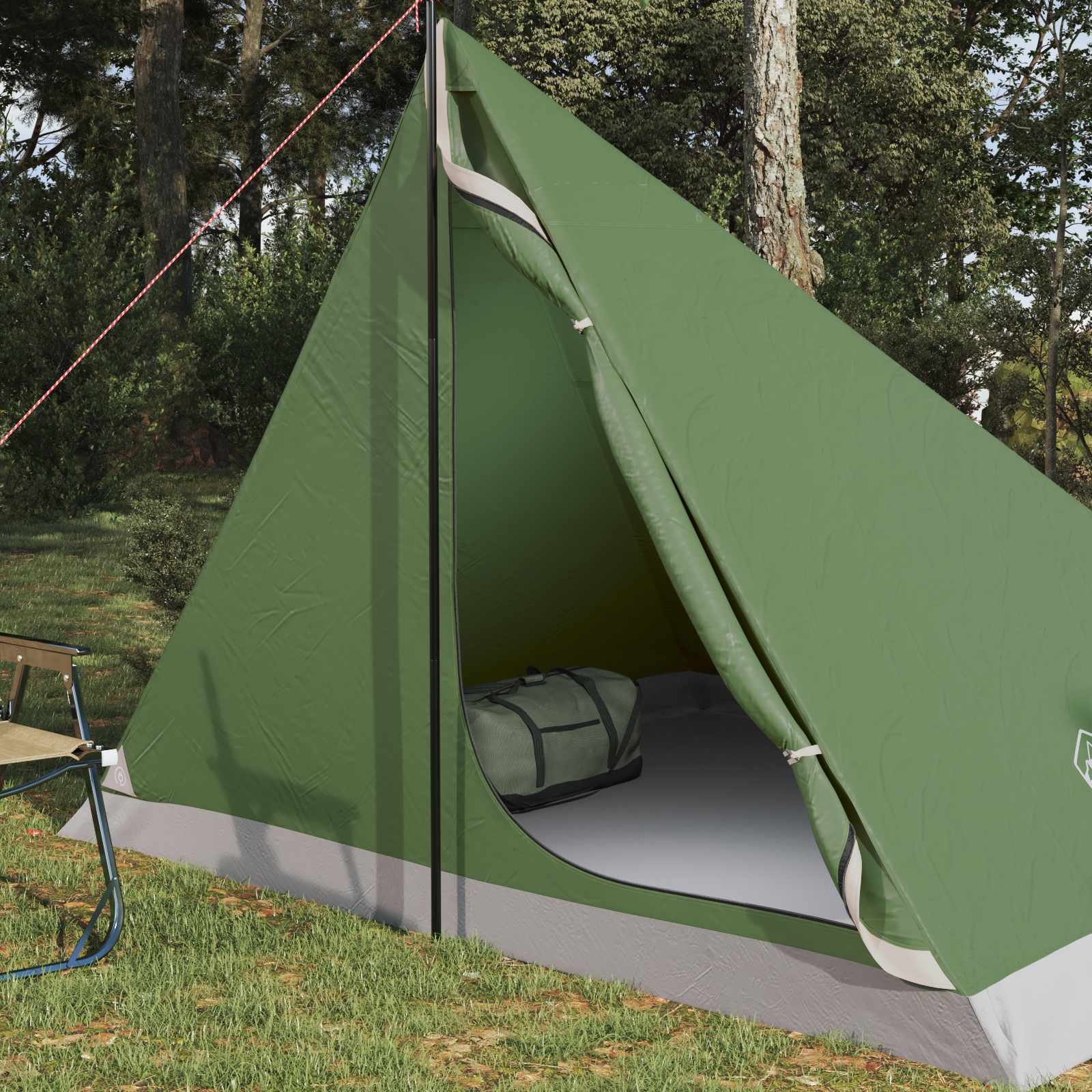 Trekkingzelt 4 Personen Grün 185T Polyester mit PU-Beschichtung