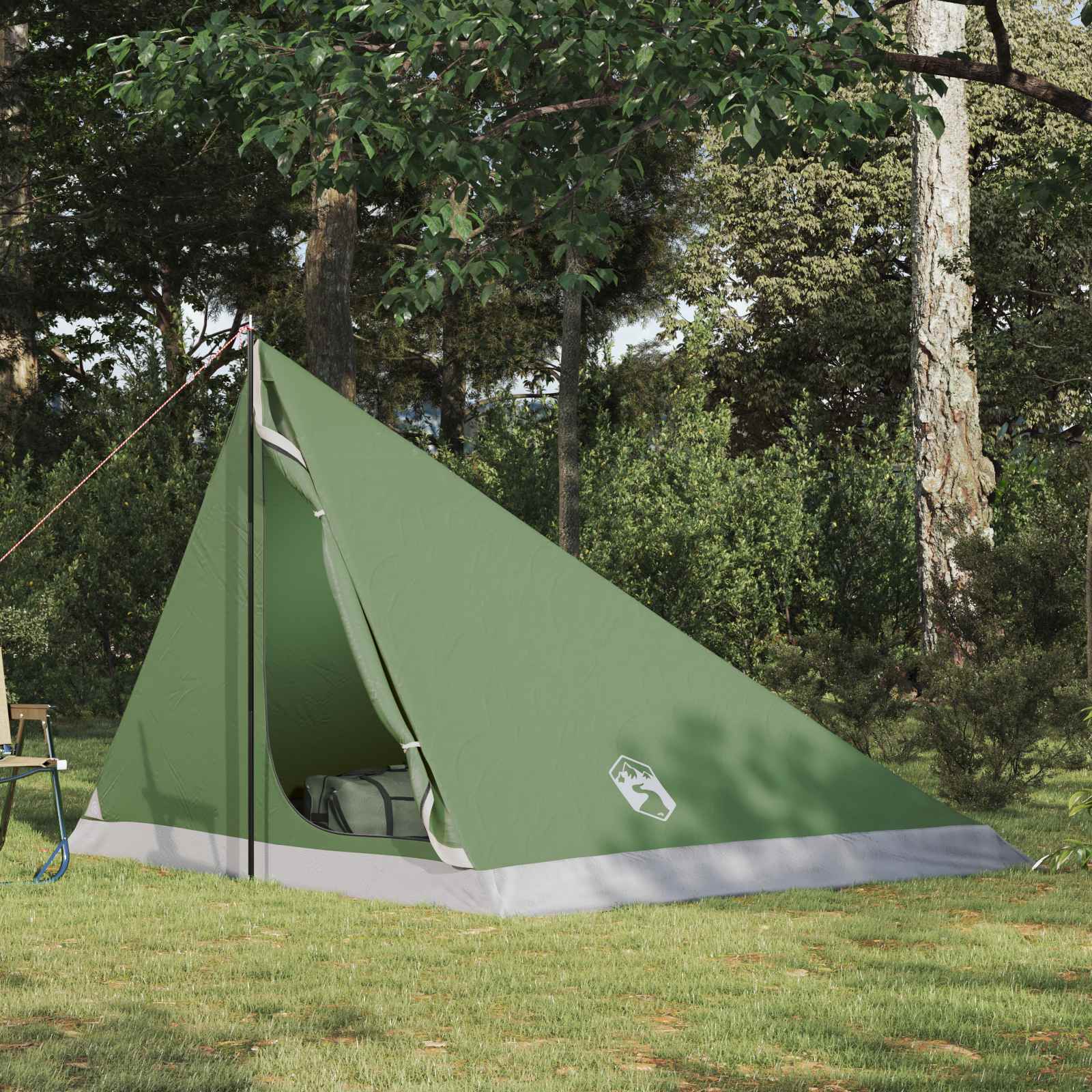 Trekkingzelt 4 Personen Grün 185T Polyester mit PU-Beschichtung