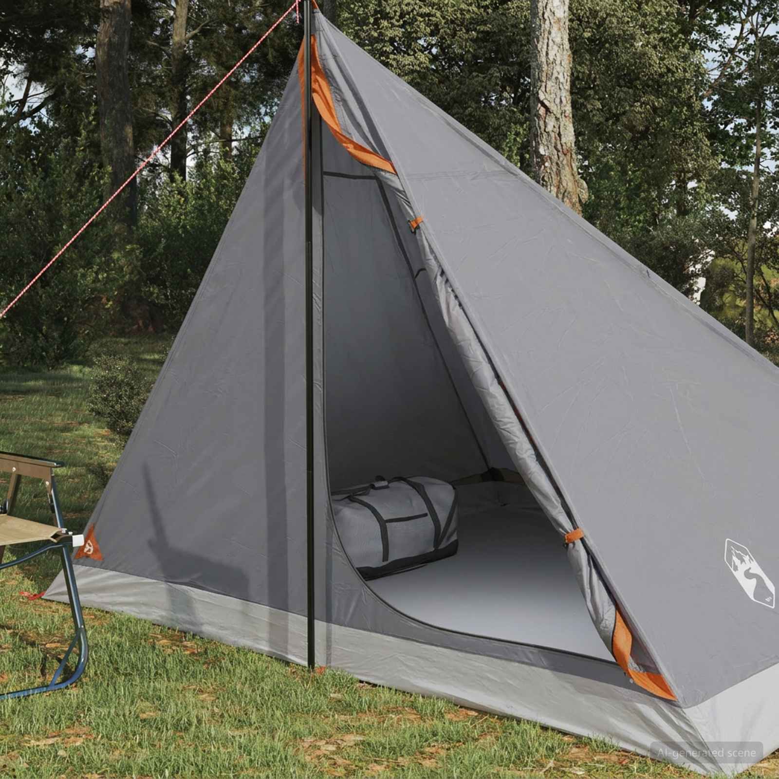Trekkingzelt 4 Personen Grau und Orange