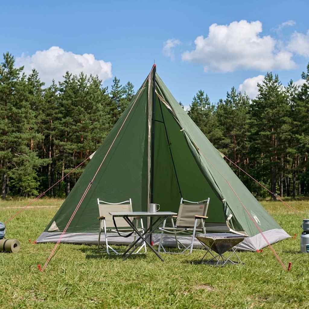 Trekkingzelt 2 Personen Grün 185T Polyester mit PU-Beschichtung