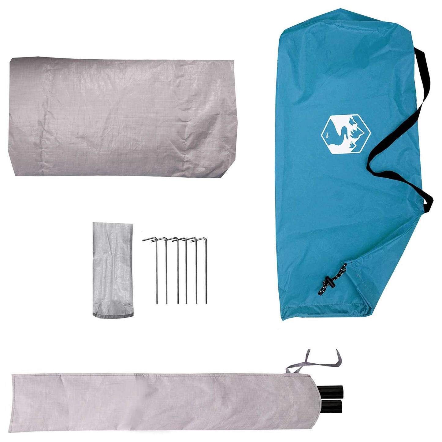 Trekkingzelt 2 Personen Blau 185T Polyester mit PU-Beschichtung
