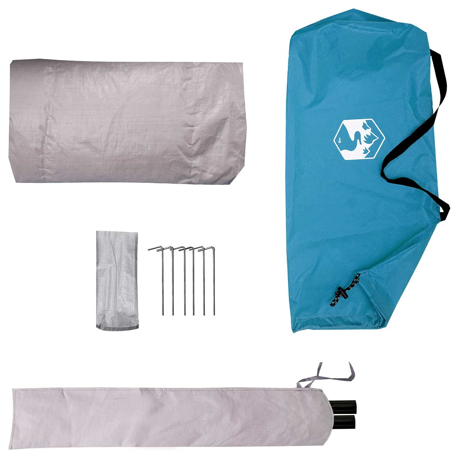 Trekkingzelt 2 Personen Blau 185T Polyester mit PU-Beschichtung