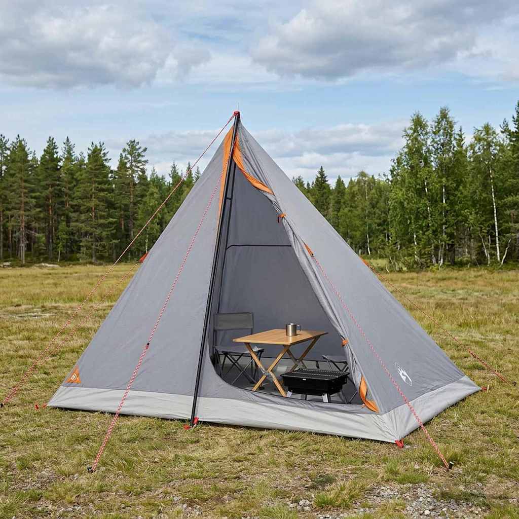 Trekkingzelt 2 Personen Grau und Orange
