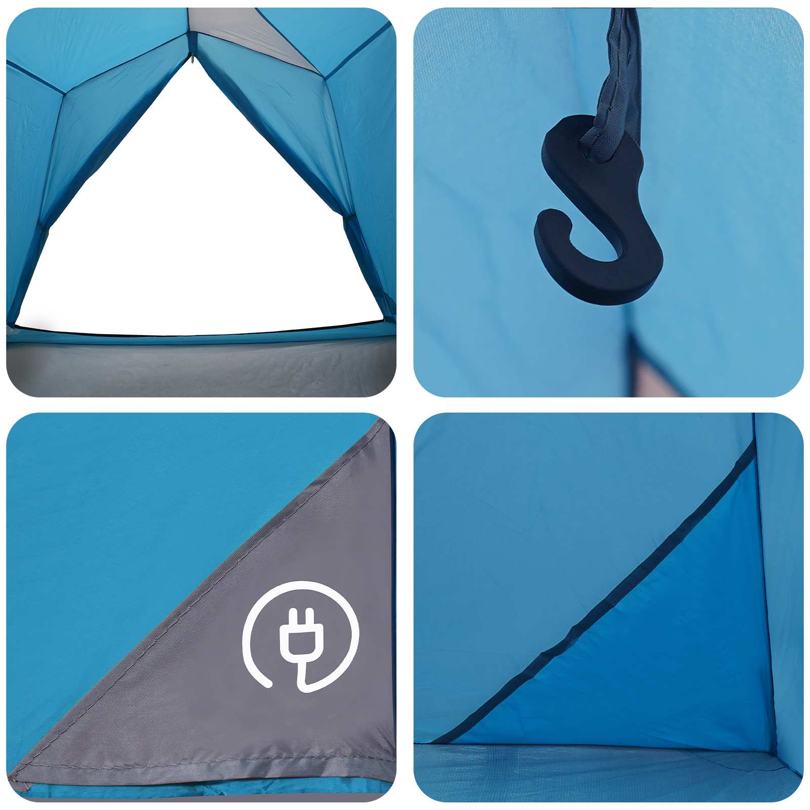 Tunnelzelt 2 Personen Blau 185T Polyester mit PU-Beschichtung