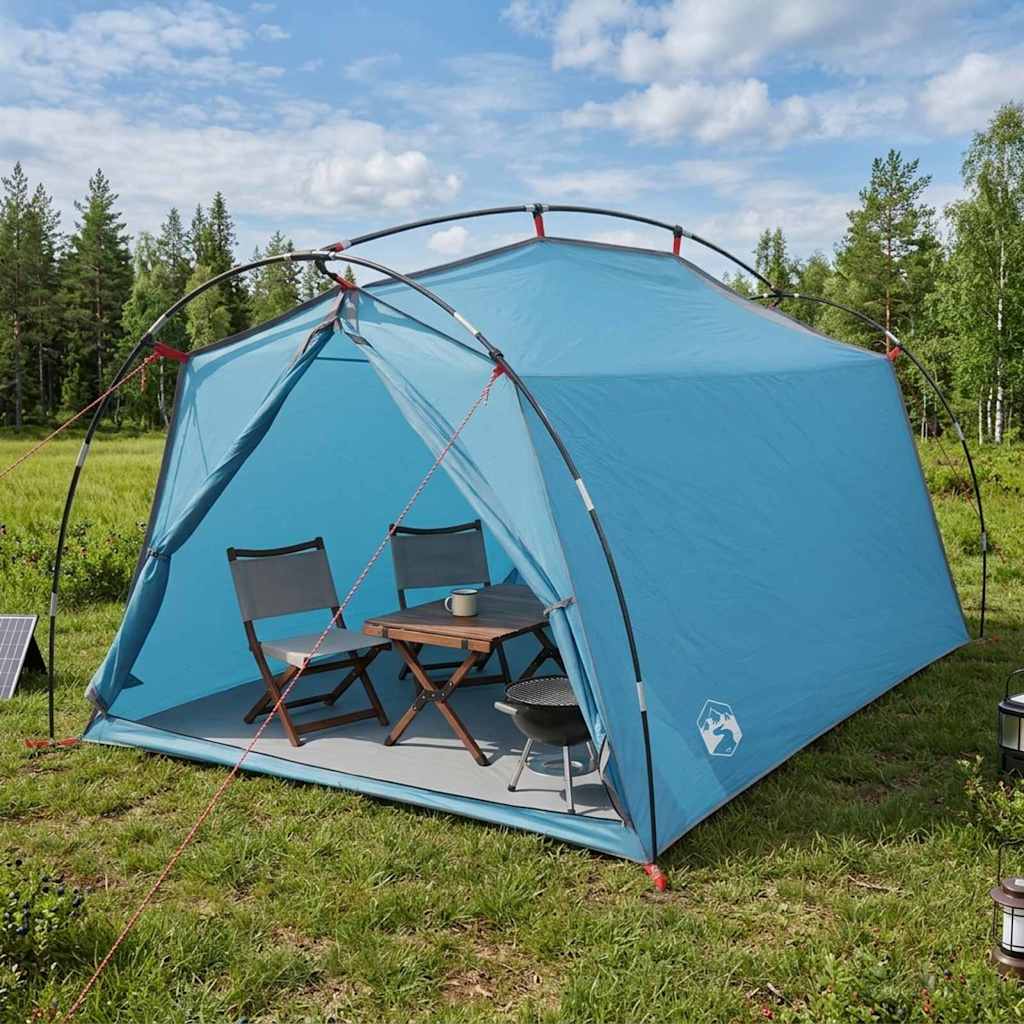 Tunnelzelt 2 Personen Blau 185T Polyester mit PU-Beschichtung