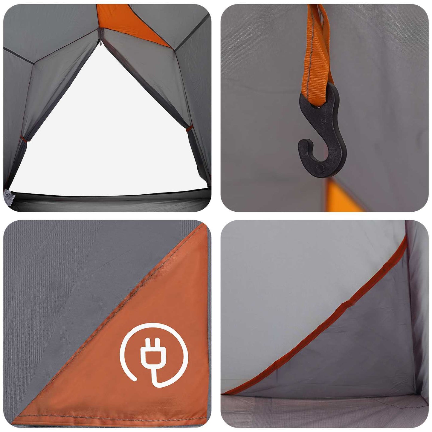 Tunnelzelt 2 Personen Grau und Orange