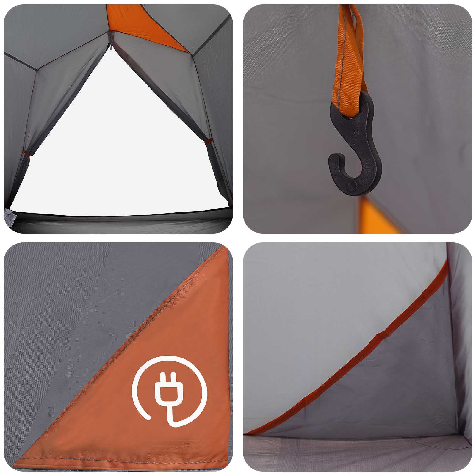 Tunnelzelt 2 Personen Grau und Orange