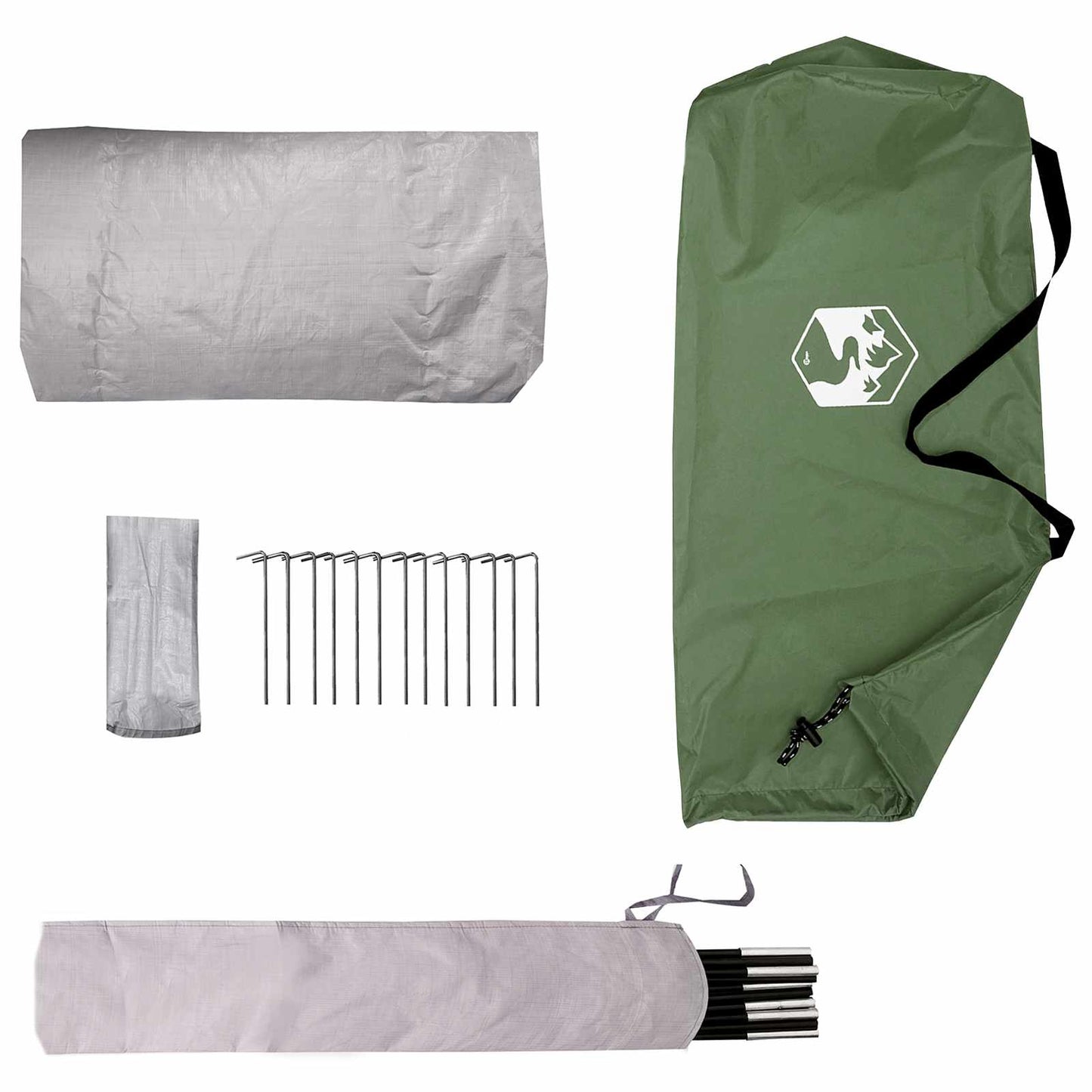 Trekkingzelt 4 Personen Grün 185T Polyester mit PU-Beschichtung