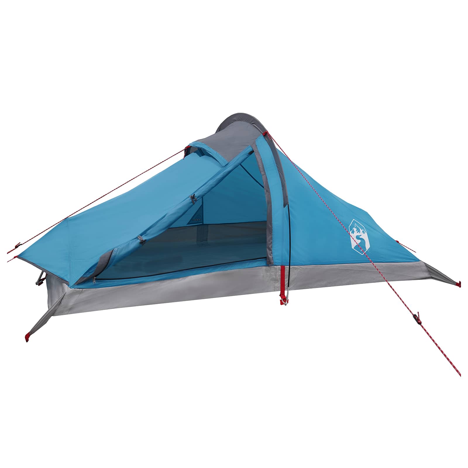Trekkingzelt 4 Personen Blau 185T Polyester mit PU-Beschichtung