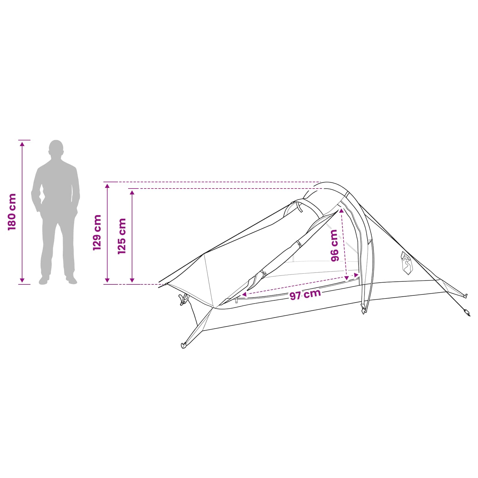 Trekkingzelt 4 Personen Blau 185T Polyester mit PU-Beschichtung