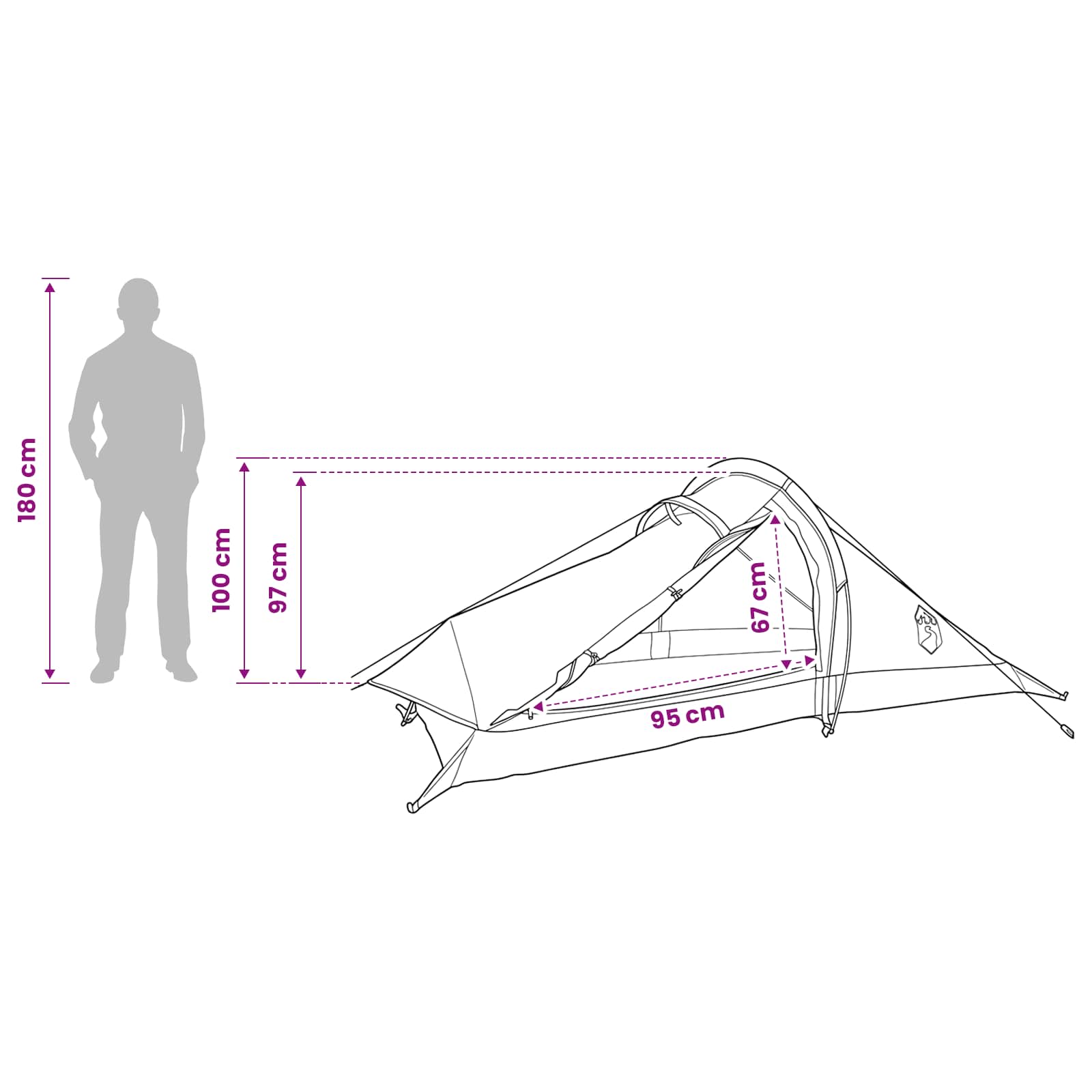 Trekkingzelt 2 Personen Grün 185T Polyester mit PU-Beschichtung