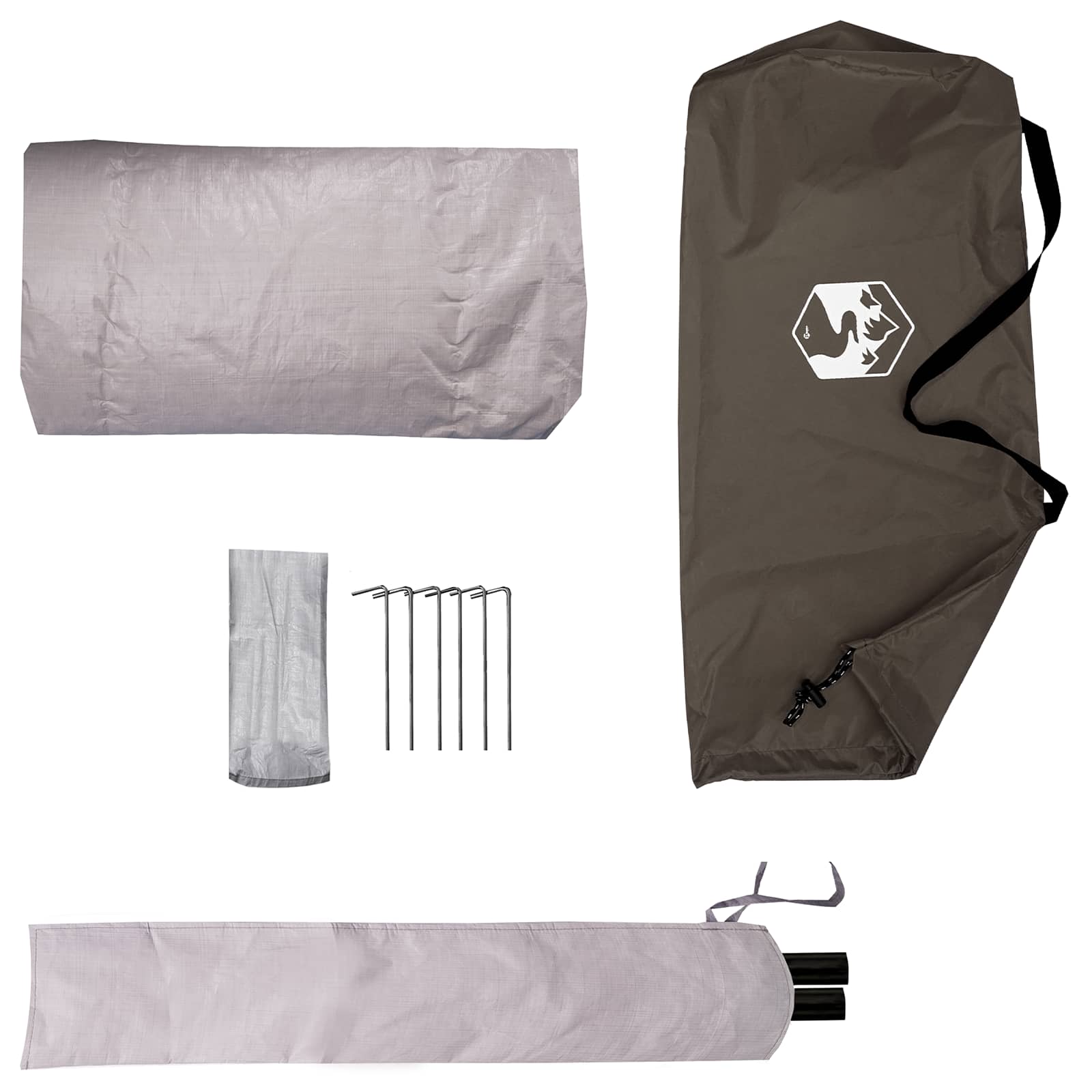 Trekkingzelt 4 Personen Braun und Grau
