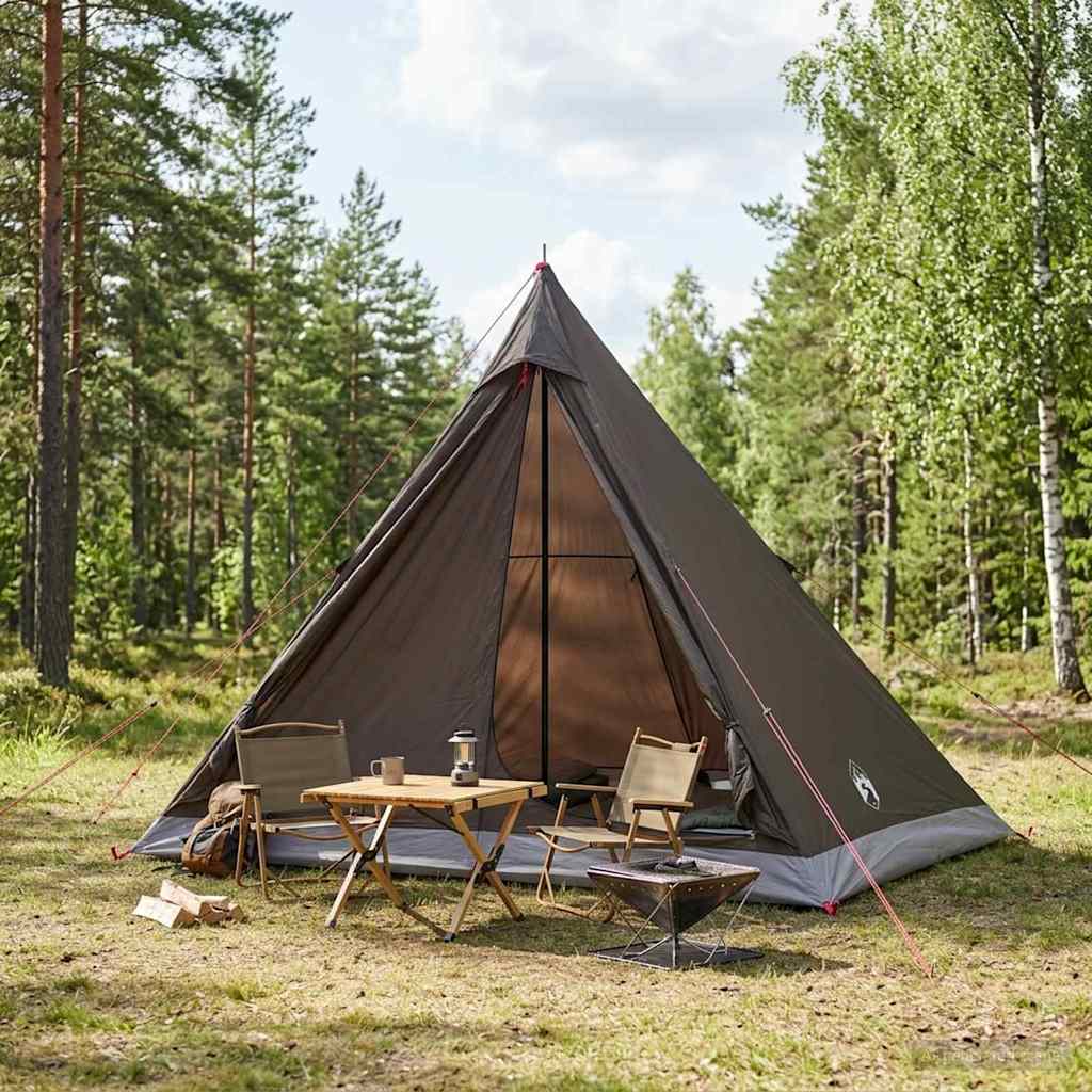 Trekkingzelt 2 Personen Braun und Grau