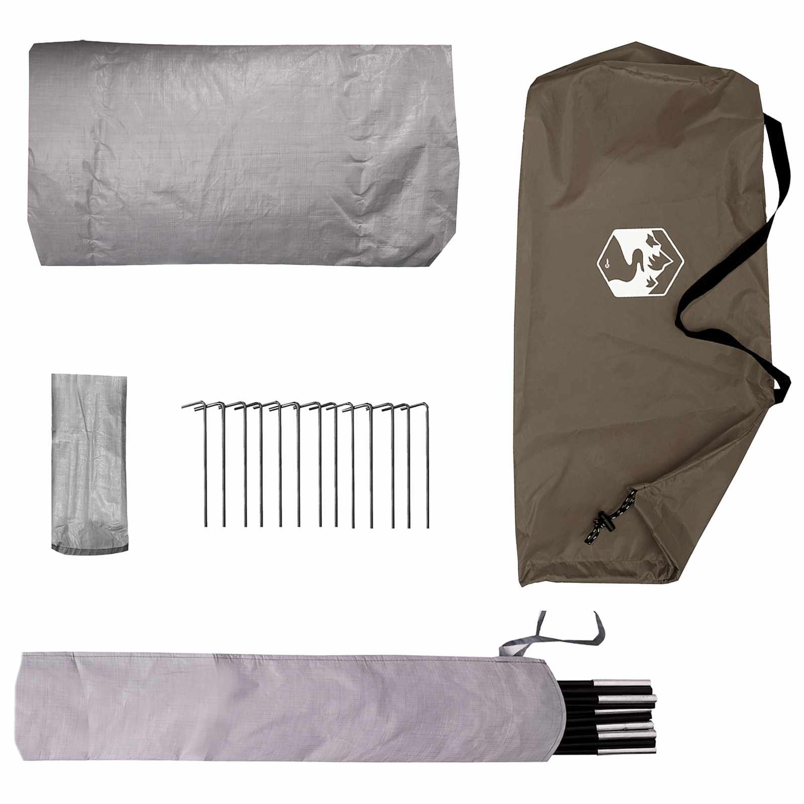 Trekkingzelt 4 Personen Braun und Grau
