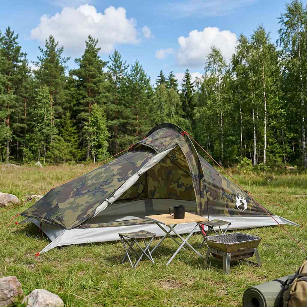 Trekkingzelt 4 Personen Tarnung
