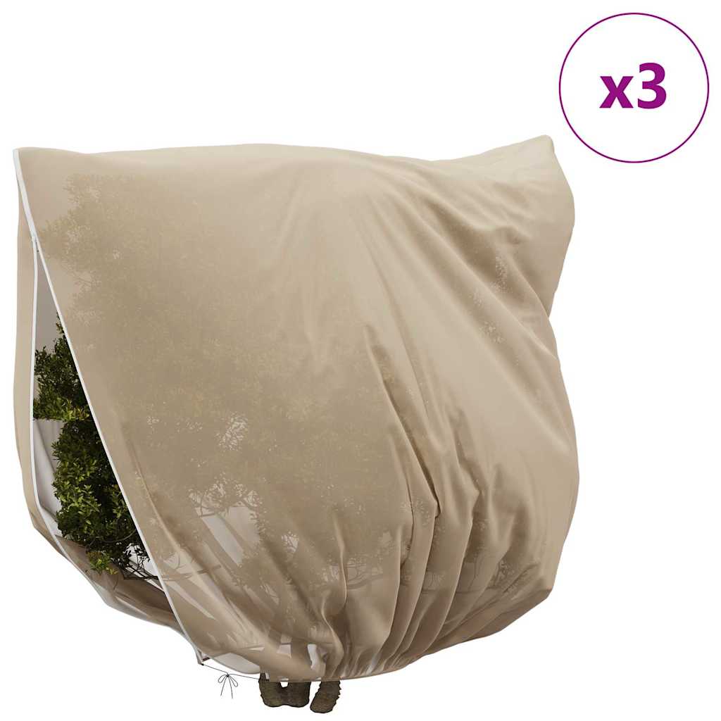 Frostschutzpflanzenfleeceabdeckungen 3 stk. Beige 2,5 x 3,14 m
