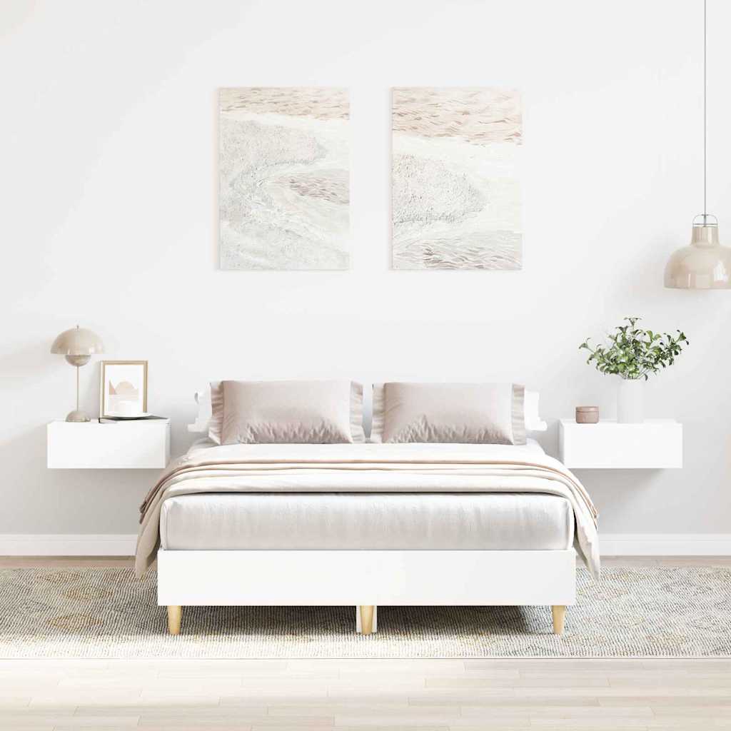 Bettrahmen Weiß 137 x 190 cm Holzwerkstoff