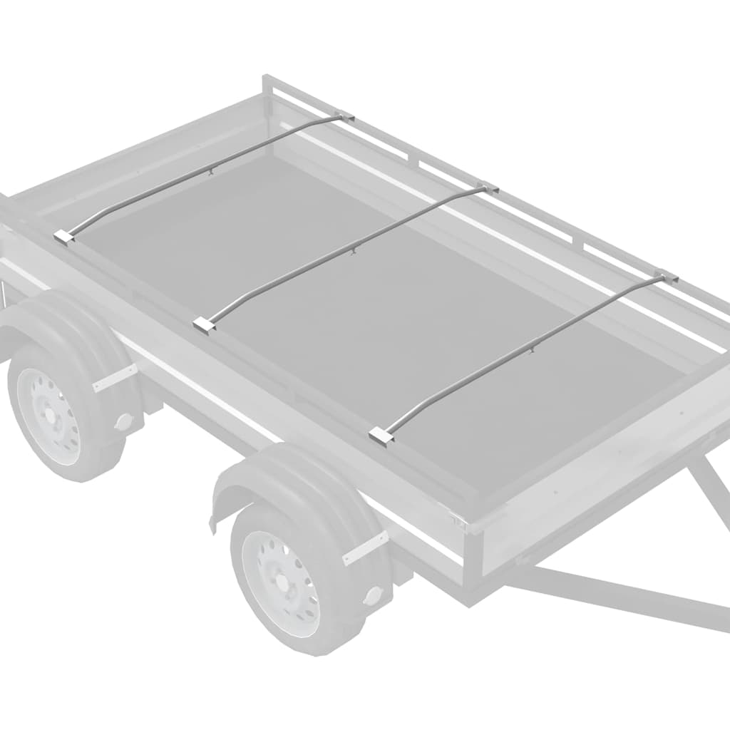 Planehalterung für Anhänger 3 Silber 102-155 cm Aluminium