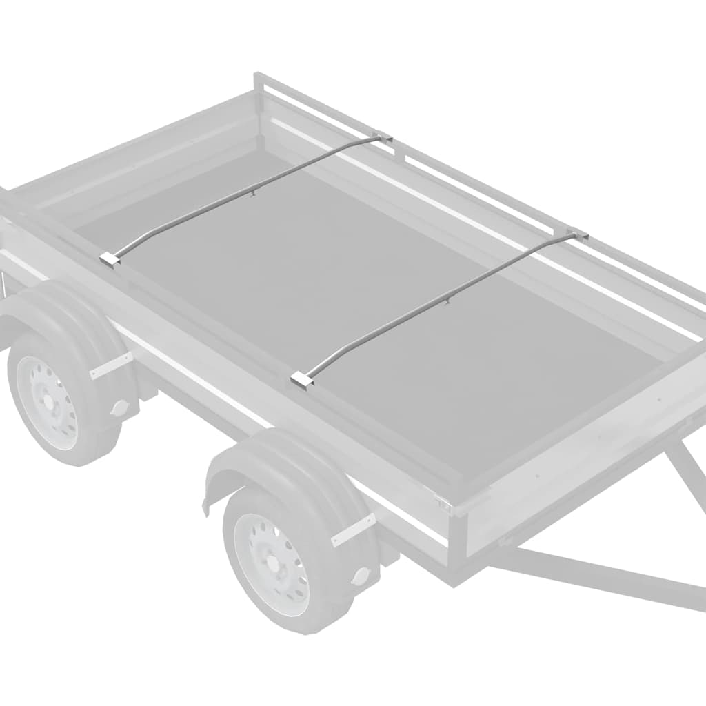 Planehalterung für Anhänger 2 Silber 136-218 cm Aluminium