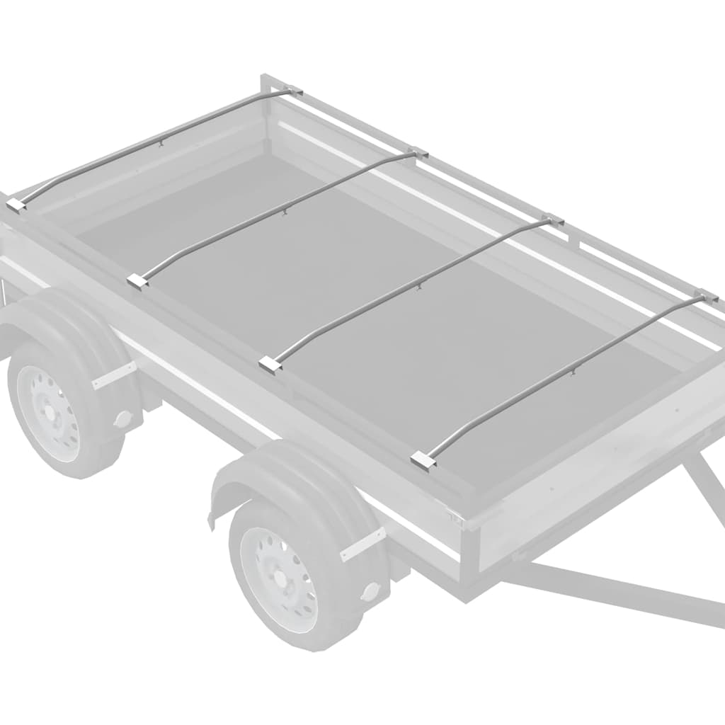 Planehalterung für Anhänger 4 Silber 136-218 cm Aluminium
