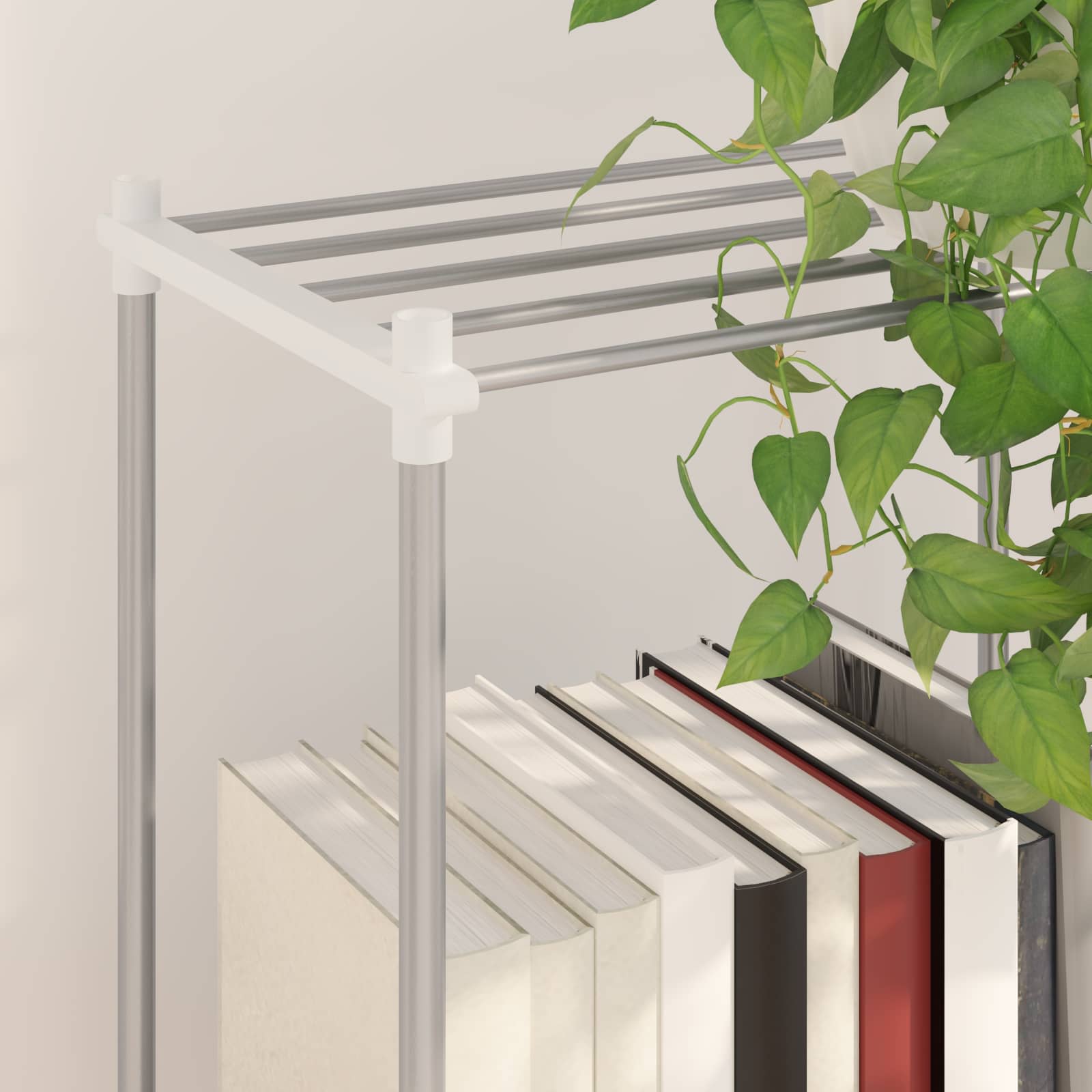 Tubular Shelf mit Speicher Weiß 42,5 x 27 x 91,5 cm Aluminium