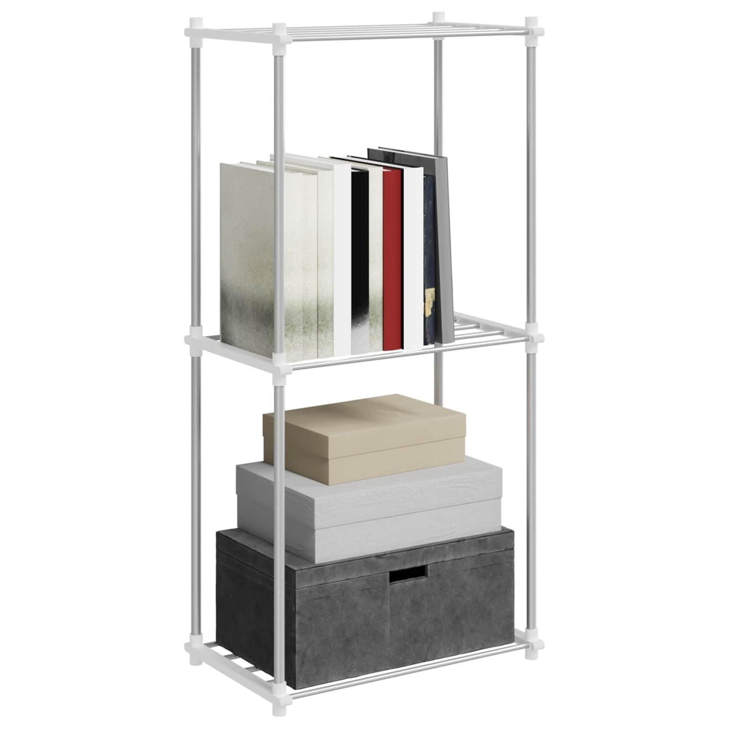 Tubular Shelf mit Speicher Weiß 42,5 x 27 x 91,5 cm Aluminium