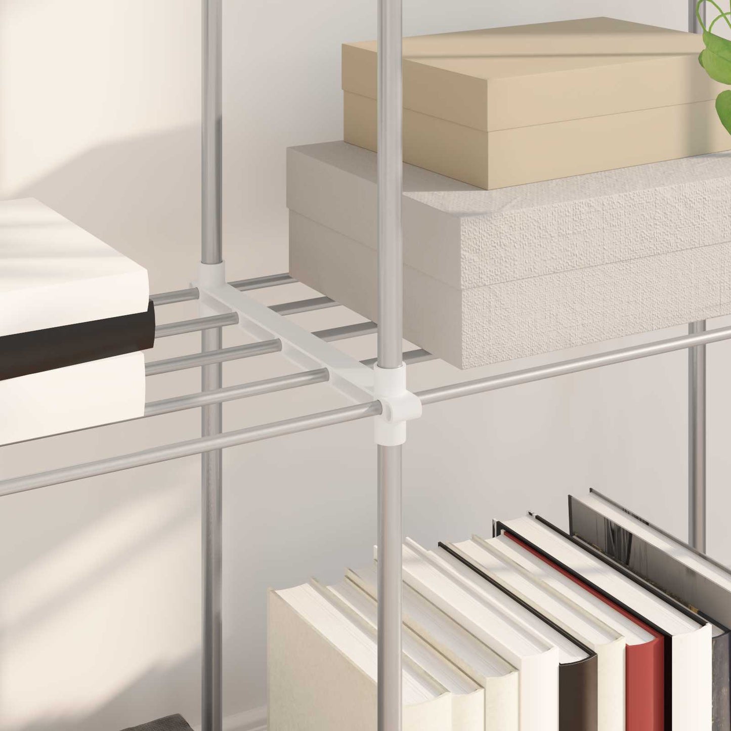 Tubular Shelf mit Speicher Weiß 86 x 27 x 90 cm Aluminium