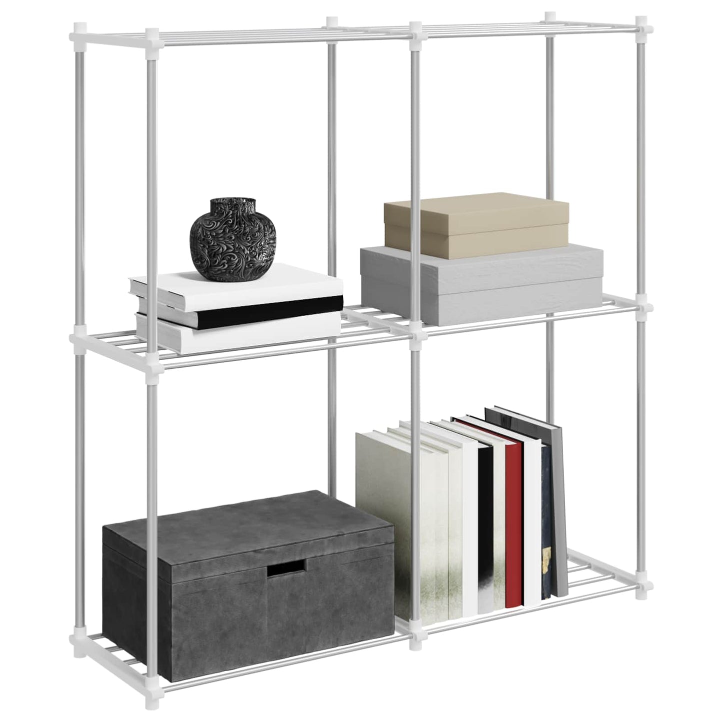 Tubular Shelf mit Speicher Weiß 86 x 27 x 90 cm Aluminium