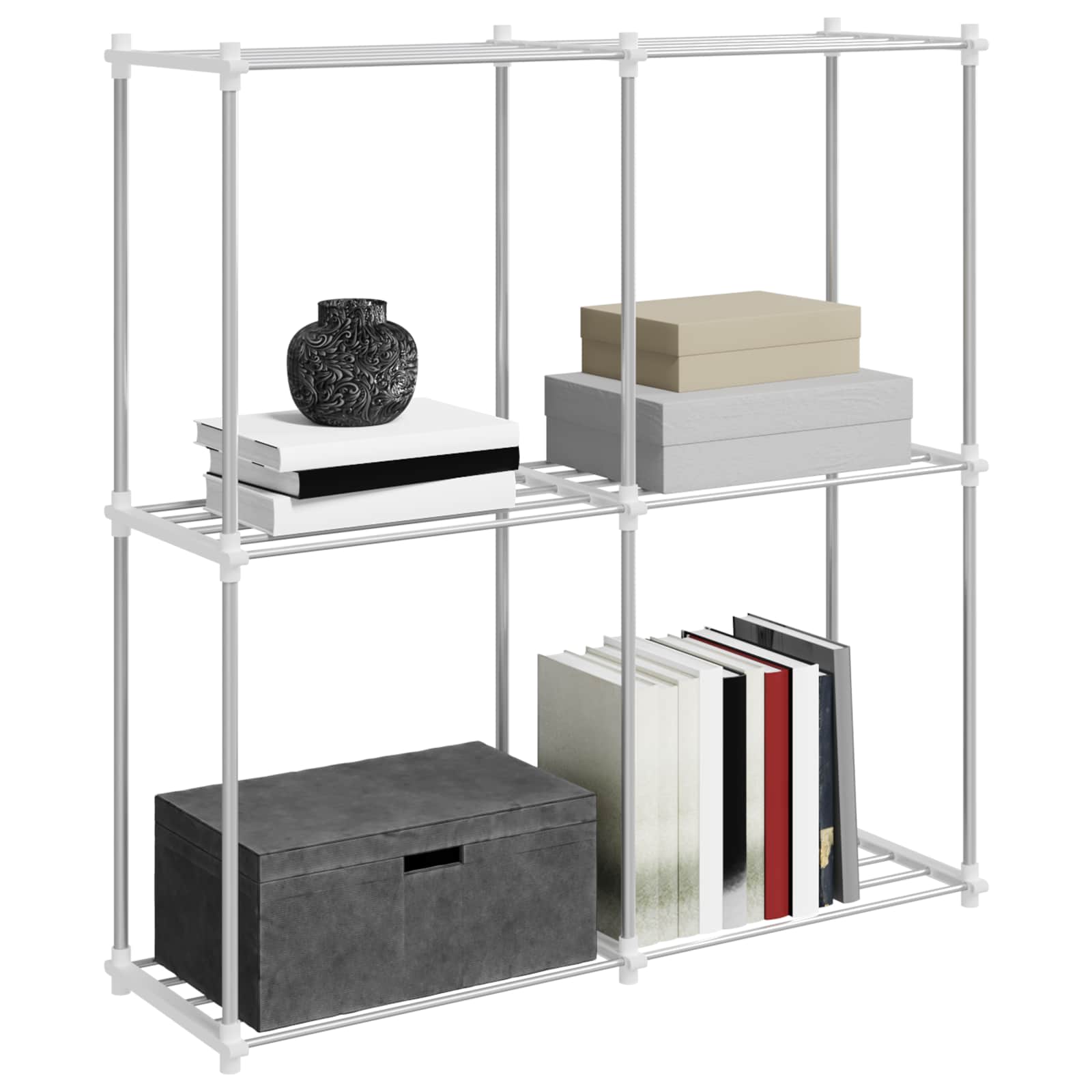 Tubular Shelf mit Speicher Weiß 86 x 27 x 90 cm Aluminium