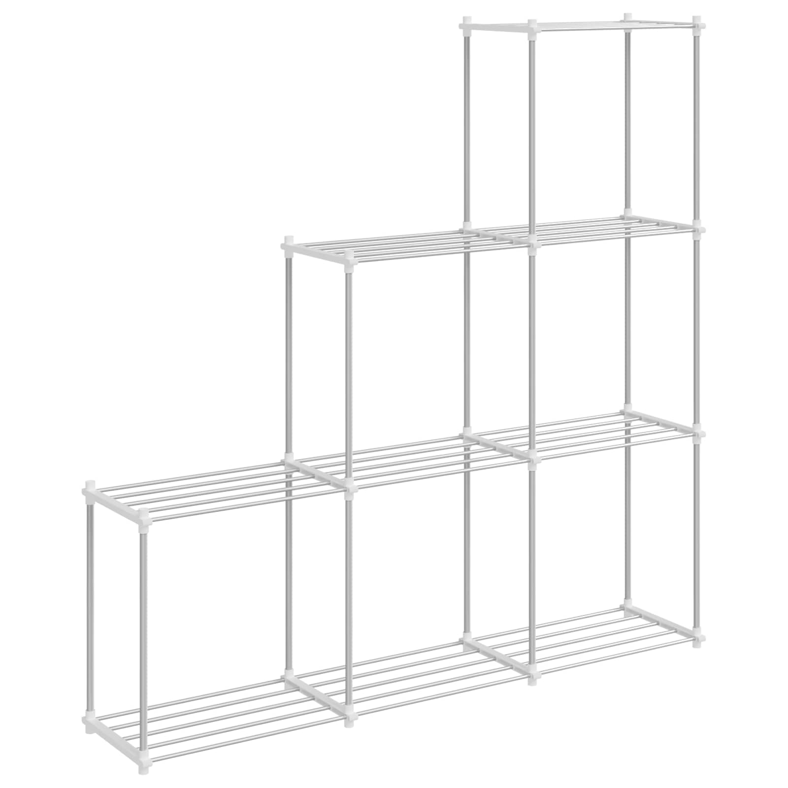 Tubular Shelf mit Speicher Weiß 129 x 27 x 132 cm Aluminium