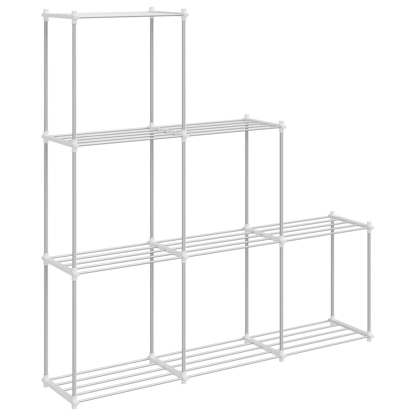 Tubular Shelf mit Speicher Weiß 129 x 27 x 132 cm Aluminium