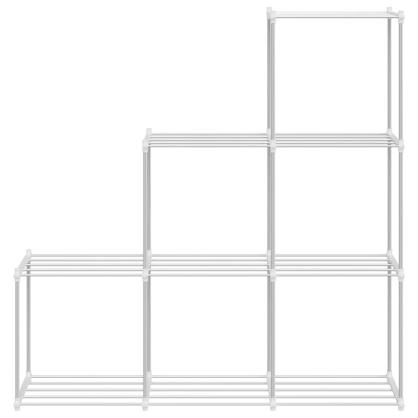 Tubular Shelf mit Speicher Weiß 129 x 27 x 132 cm Aluminium