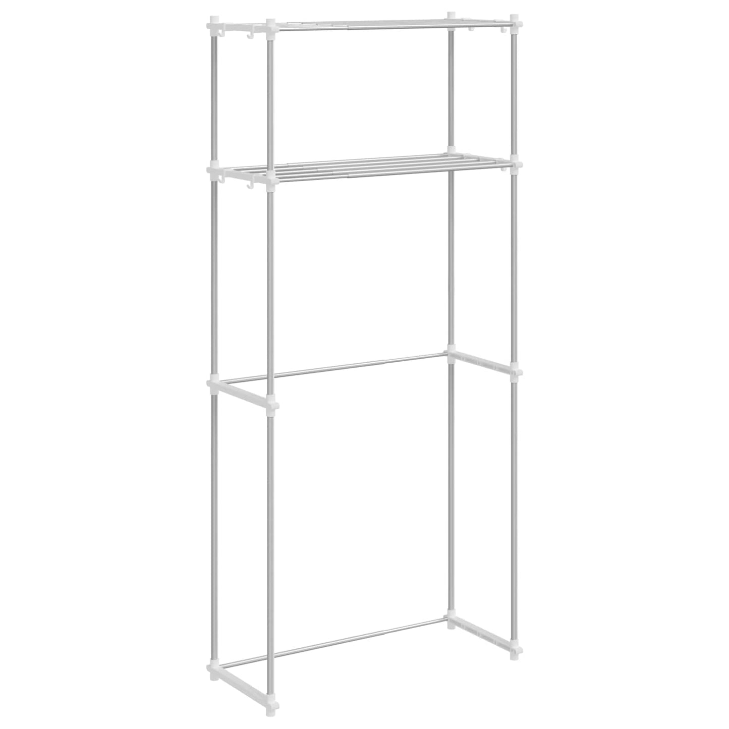Waschmaschinenregal Weiß 70 x 27 x 136 cm Aluminium