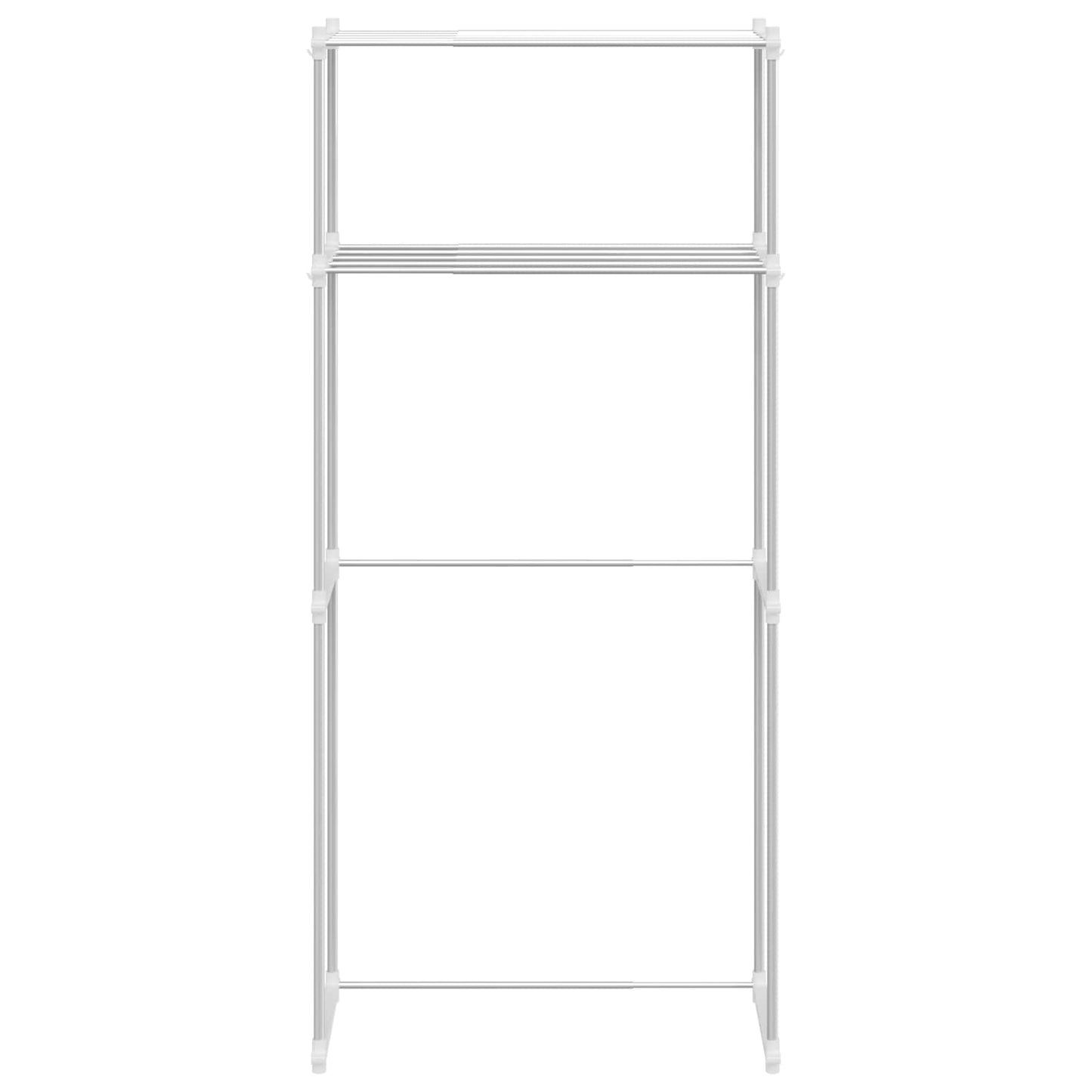 Waschmaschinenregal Weiß 70 x 27 x 136 cm Aluminium