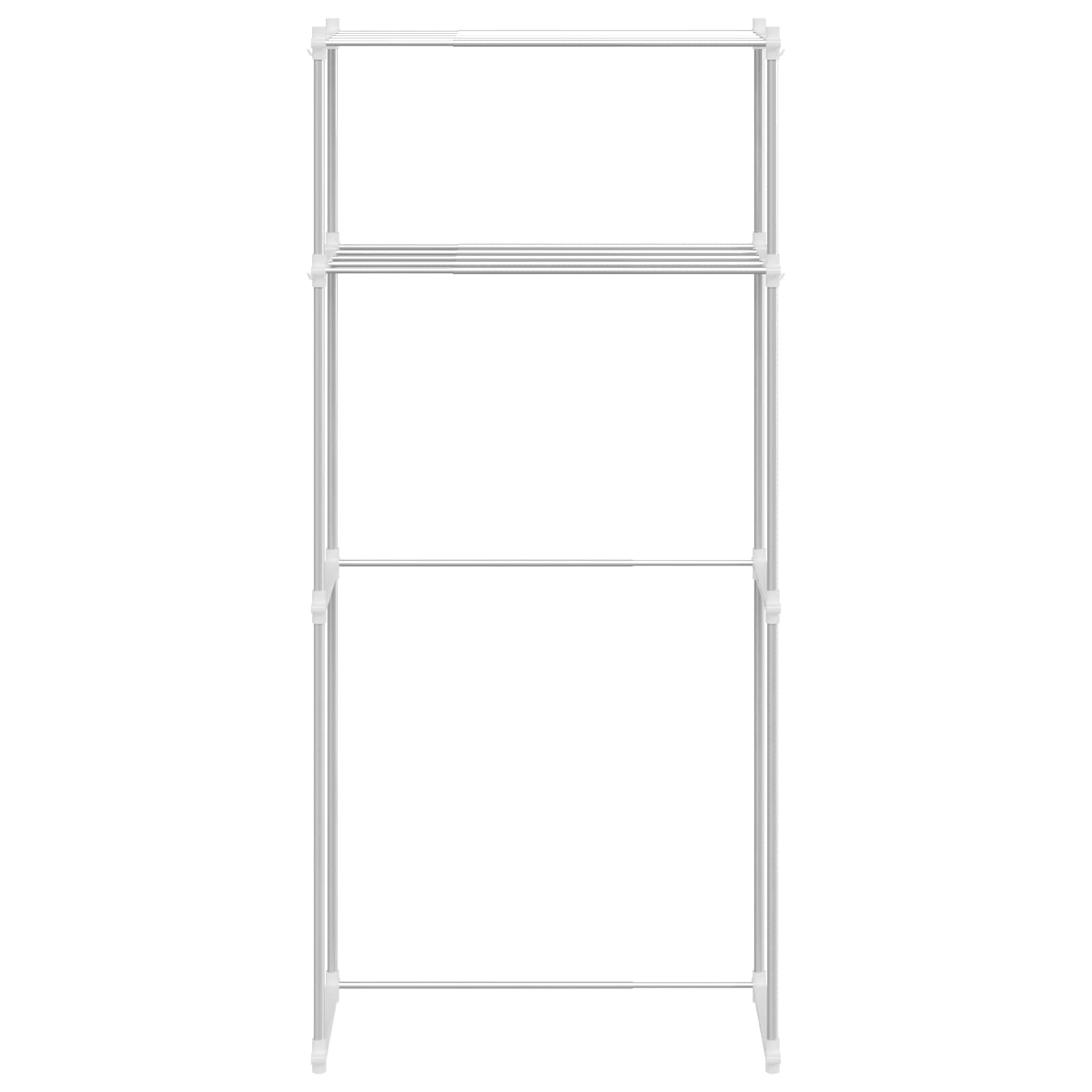 Waschmaschinenregal Weiß 70 x 27 x 136 cm Aluminium