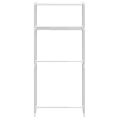 Waschmaschinenregal Weiß 70 x 27 x 136 cm Aluminium
