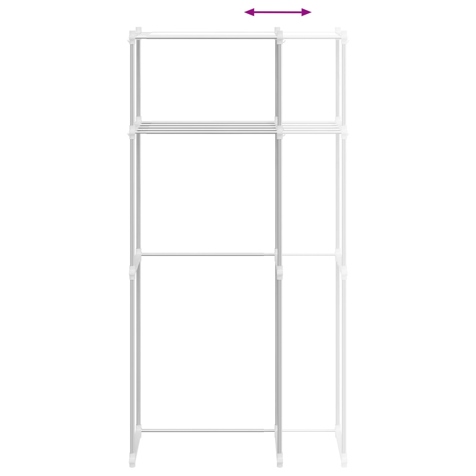 Waschmaschinenregal Weiß 70 x 27 x 136 cm Aluminium