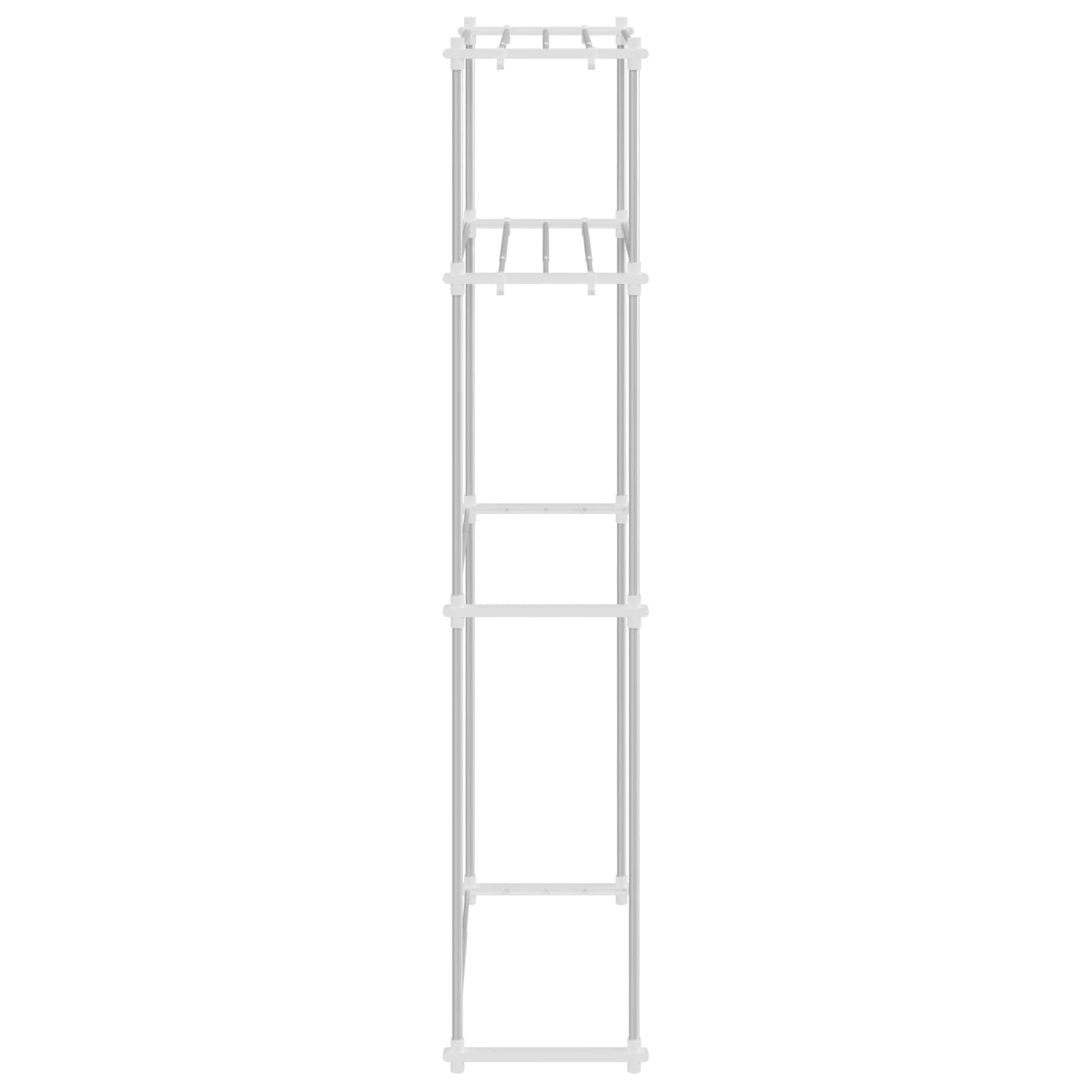 Waschmaschinenregal Weiß 70 x 27 x 136 cm Aluminium