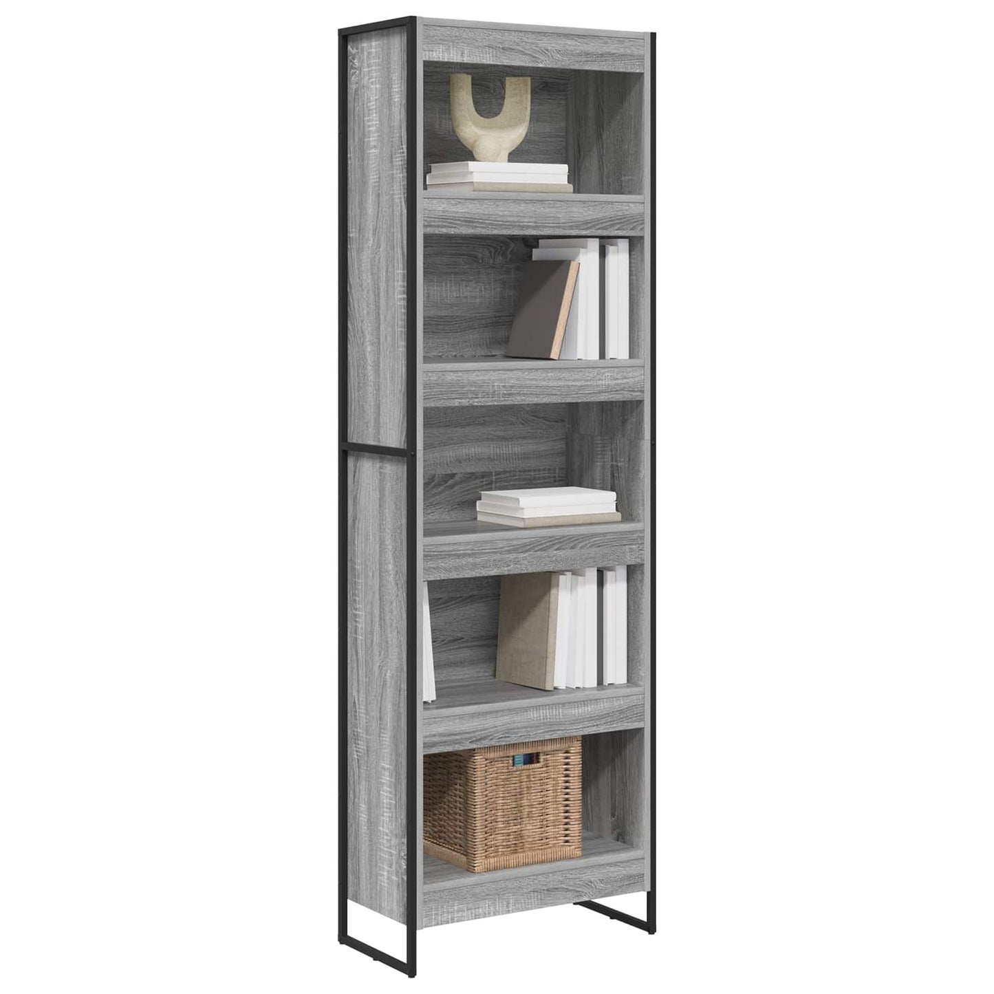 Bücherregal 60 x 30 x 189,5 cm Holzwerkstoff Graues Sonoma