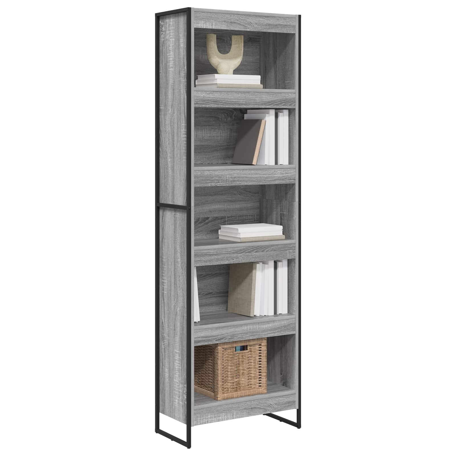 Bücherregal 60 x 30 x 189,5 cm Holzwerkstoff Graues Sonoma